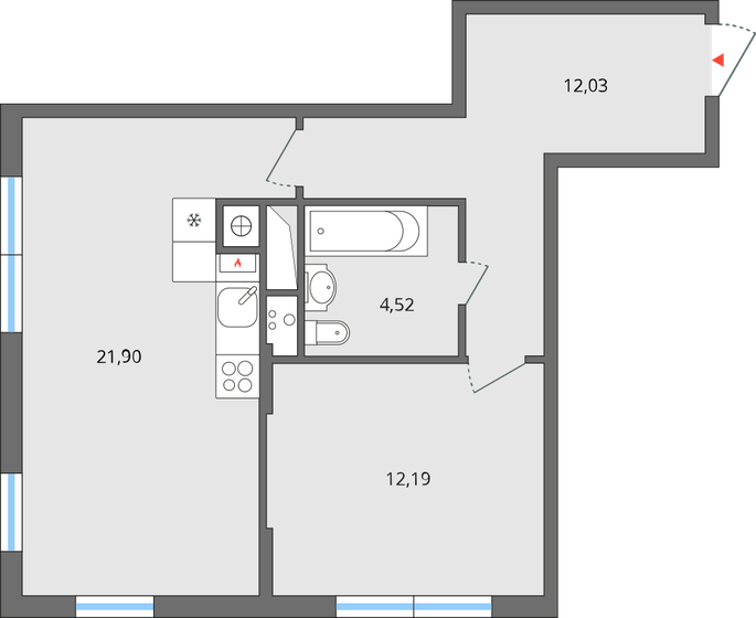 50,6 м², 2-комнатная квартира 5 070 000 ₽ - изображение 1