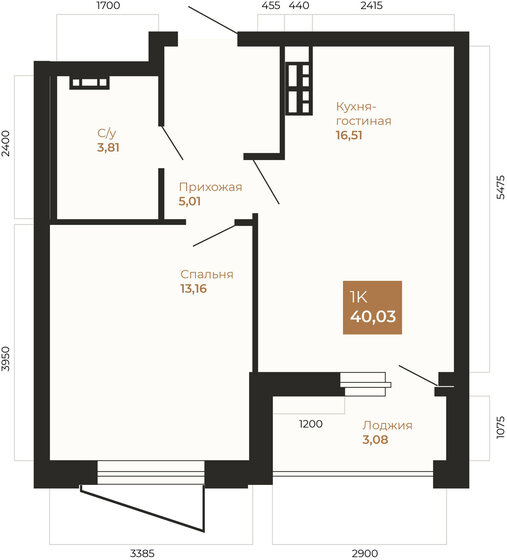 40,1 м², 1-комнатная квартира 7 218 000 ₽ - изображение 1