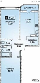 Квартира 65 м², 2-комнатная - изображение 1