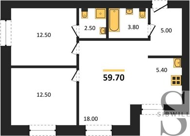 55,9 м², 2-комнатная квартира 6 300 000 ₽ - изображение 25