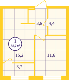 37,2 м², 1-комнатная квартира 4 600 000 ₽ - изображение 38