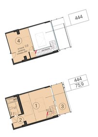 Квартира 75,3 м², 2-комнатные - изображение 1