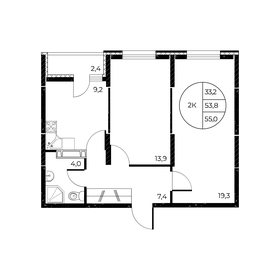 55 м², 2-комнатная квартира 8 272 000 ₽ - изображение 14