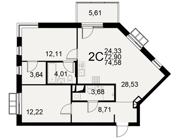 83,4 м², 2-комнатная квартира 13 892 949 ₽ - изображение 39