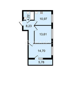 Квартира 54,6 м², 2-комнатная - изображение 1