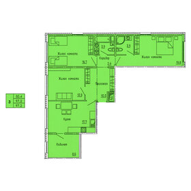 Квартира 97,2 м², 3-комнатная - изображение 1