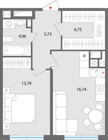 31 м², 1-комнатная квартира 1 850 000 ₽ - изображение 62