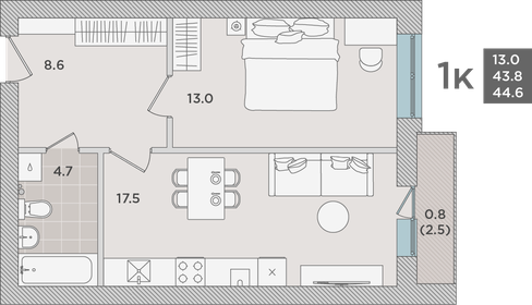 55,5 м², 2-комнатная квартира 8 150 000 ₽ - изображение 71
