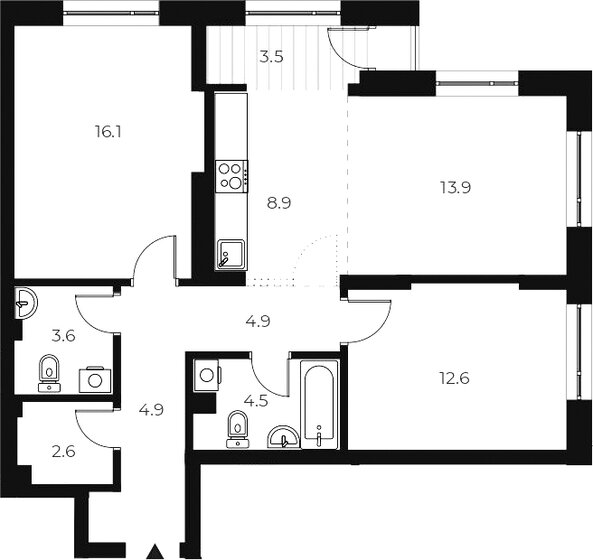 75,1 м², 2-комнатная квартира 11 850 000 ₽ - изображение 1