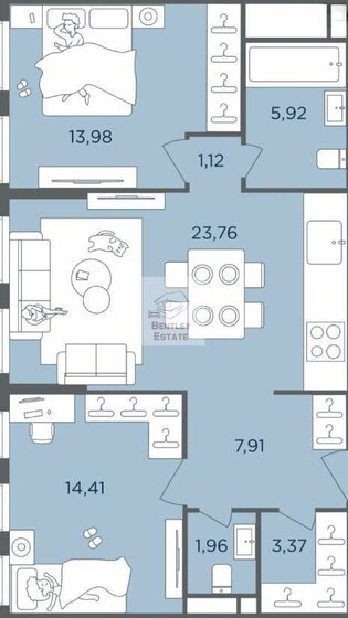 72,4 м², 3-комнатная квартира 33 317 000 ₽ - изображение 1