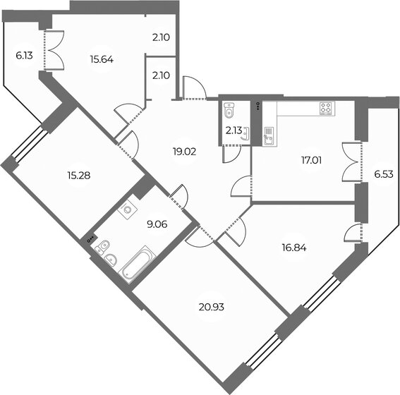 126,5 м², 4-комнатная квартира 23 890 000 ₽ - изображение 1