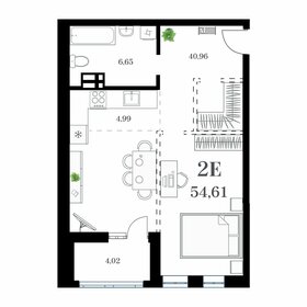 Квартира 54,6 м², 1-комнатная - изображение 1