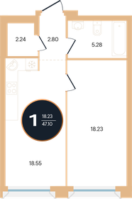 47,1 м², 1-комнатная квартира 11 304 000 ₽ - изображение 12