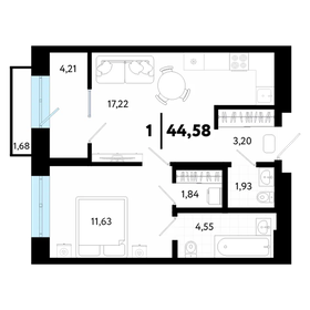 Квартира 44,6 м², 1-комнатная - изображение 1