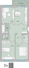 55,5 м², 2-комнатная квартира 8 150 000 ₽ - изображение 64