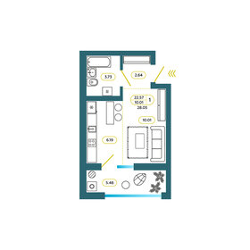 27,3 м², квартира-студия 2 999 000 ₽ - изображение 72