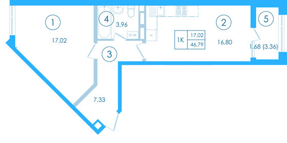 53,4 м², 1-комнатная квартира 8 500 000 ₽ - изображение 61