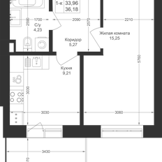 Квартира 36,2 м², 1-комнатная - изображение 2