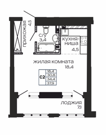 45,3 м², 1-комнатная квартира 10 101 900 ₽ - изображение 26