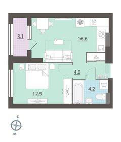 39,5 м², 1-комнатная квартира 7 549 872 ₽ - изображение 10