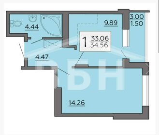 Квартира 34,6 м², 1-комнатная - изображение 3