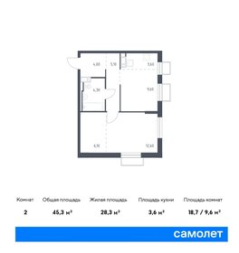 44,2 м², 2-комнатная квартира 6 050 000 ₽ - изображение 116