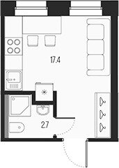 20,5 м², квартира-студия 11 480 000 ₽ - изображение 80