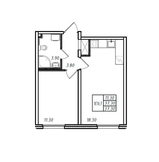 37,3 м², 1-комнатная квартира 3 750 000 ₽ - изображение 26