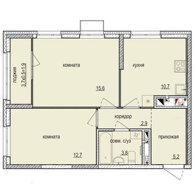 58,6 м², 2-комнатная квартира 3 350 000 ₽ - изображение 40