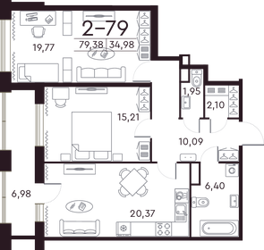 89 м², 2-комнатная квартира 38 835 000 ₽ - изображение 123