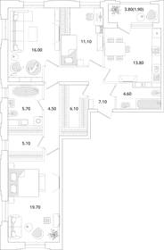 Квартира 95,6 м², 3-комнатная - изображение 1