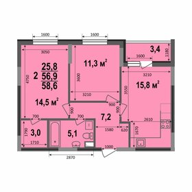 58,9 м², 2-комнатная квартира 5 710 944 ₽ - изображение 68