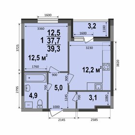 Квартира 39,3 м², 1-комнатная - изображение 1