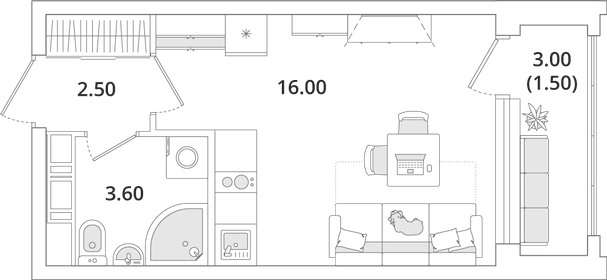 21 м², квартира-студия 5 600 000 ₽ - изображение 88