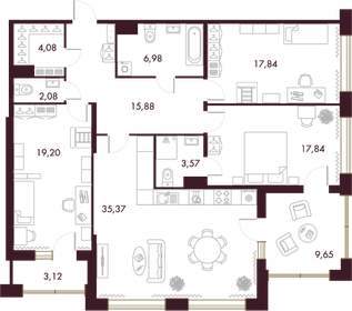 140,3 м², 4-комнатная квартира 47 563 952 ₽ - изображение 88