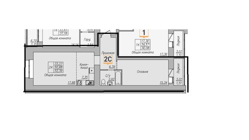 52,5 м², 2-комнатная квартира 7 480 000 ₽ - изображение 140