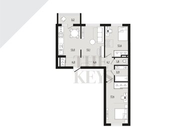 Квартира 75,9 м², 3-комнатная - изображение 2