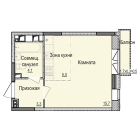 Квартира 28,6 м², студия - изображение 1