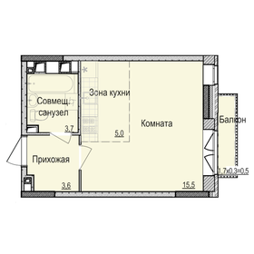 Квартира 28,3 м², студия - изображение 1