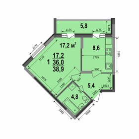 39,3 м², 1-комнатная квартира 3 620 316 ₽ - изображение 68