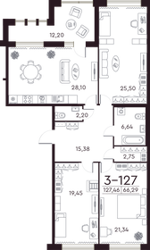 117,8 м², 3-комнатная квартира 43 917 720 ₽ - изображение 71