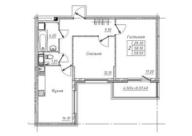54,2 м², 2-комнатная квартира 7 150 000 ₽ - изображение 88