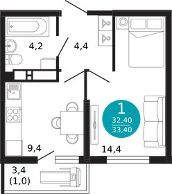 36,8 м², 1-комнатная квартира 8 722 210 ₽ - изображение 23