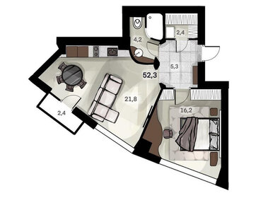 63,9 м², 2-комнатные апартаменты 18 200 000 ₽ - изображение 56