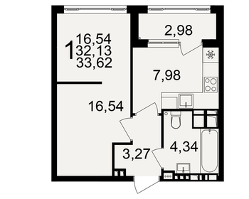 Квартира 33,6 м², 1-комнатная - изображение 1