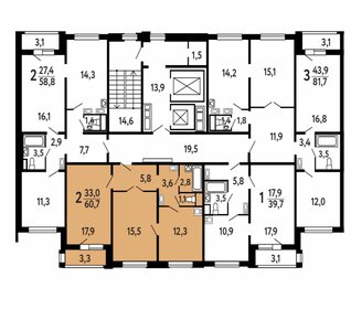 58,9 м², 2-комнатная квартира 14 000 000 ₽ - изображение 56