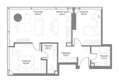 65,2 м², 2-комнатная квартира 45 682 852 ₽ - изображение 39