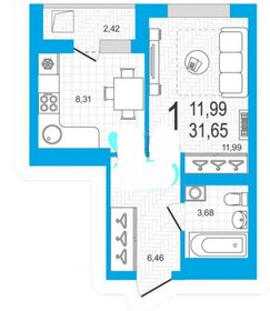 Квартира 31,7 м², 1-комнатная - изображение 1