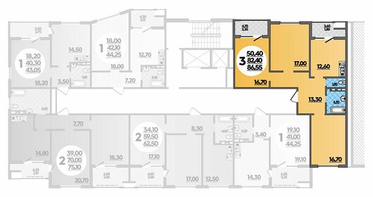 84 м², 3-комнатная квартира 7 800 000 ₽ - изображение 123