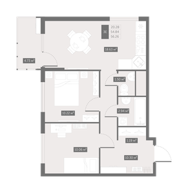 58,4 м², 2-комнатная квартира 8 003 136 ₽ - изображение 20